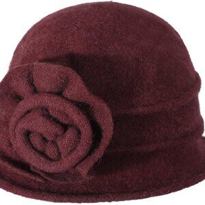 Women Wool Cloche Bucket Hat 1920s Vintage Style Winter Fashion Feminine